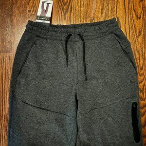 Layer 8 Tech Knit 2.0 Pants Tapered Leg Pockets Charcoal Gray Mens Sz Small